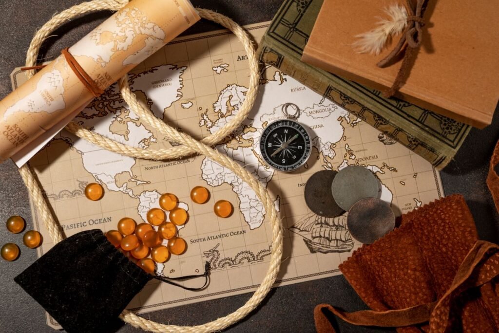 top-view-beautiful-rpg-still-life-items